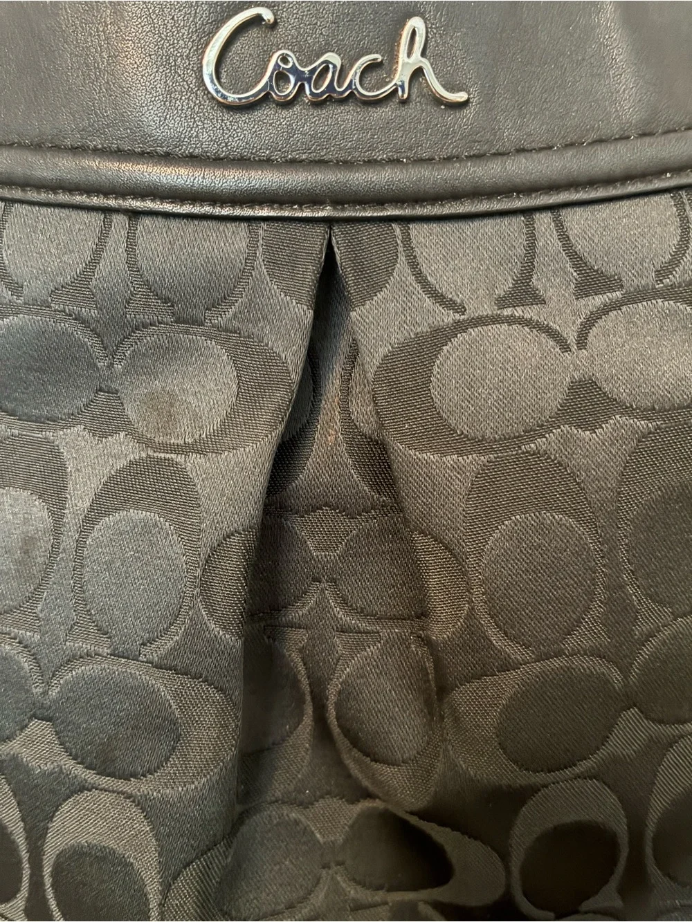 Coach Black Signature Shoulder Tote